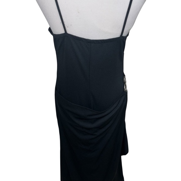 Algo Women's Size 8 Sheath Dress Spaghetti Straps Draped Swirled Accessory - Picture 7 of 8